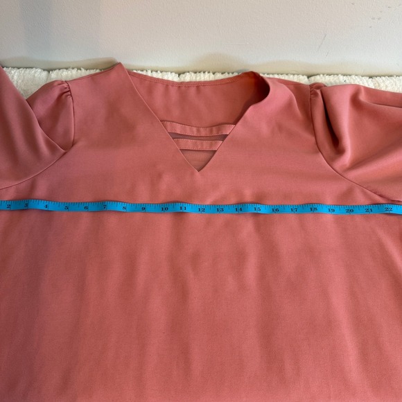 Womens XL Pink Bell Sleeve V-Neck Top Feminine Cottagecore Fairy Dainty Career - Picture 8 of 11